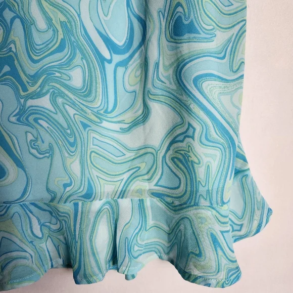 Wild Fable Blue Marble Print Slip Skirt size L - Picture 3 of 5